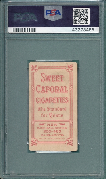1909-1911 T206 Bergen, Catching, Sweet Caporal Cigarettes PSA 2.5