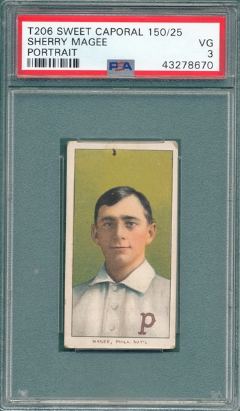 1909-1911 T206 Magee, Portrait, Sweet Caporal Cigarettes PSA 3