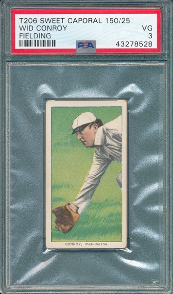 1909-1911 T206 Conroy, Fielding, Sweet Caporal Cigarettes PSA 3