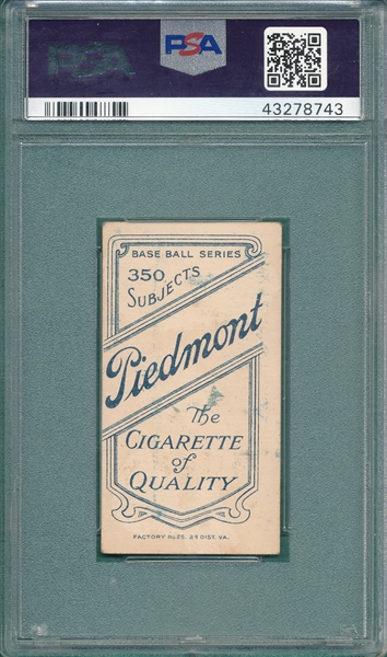 1909-1911 T206 Quillen Piedmont Cigarettes PSA 3 