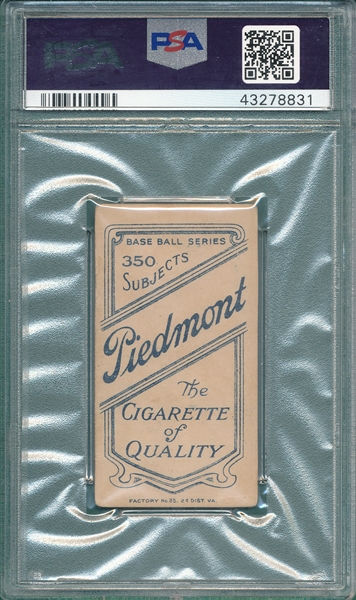 1909-1911 T206 White, Jack, Piedmont Cigarettes PSA 3 