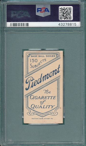 1909-1911 T206 Tenney Piedmont Cigarettes PSA 5