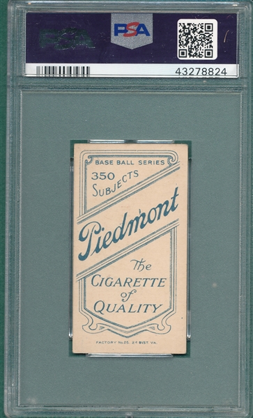 1909-1911 T206 Wagner, Bat Left, Piedmont Cigarettes PSA 5