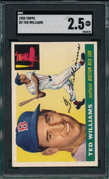 1955 Topps #2 Ted Williams SGC 2.5 *Presents Much Better*