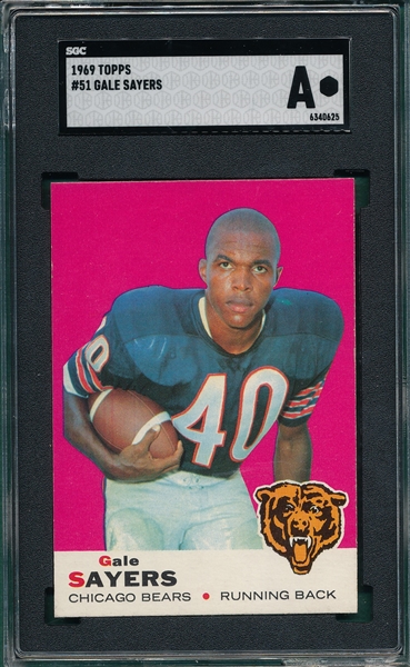 1969 Topps FB #51 Gale Sayers SGC Authentic *NRMT Appearance*