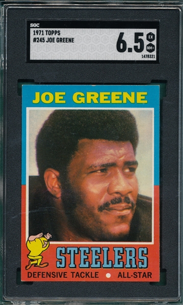 1971 Topps FB #245 Joe Greene SGC 6.5 *Rookie*