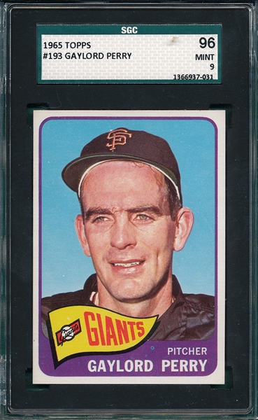 1965 Topps #193 Gaylord Perry SGC 96 *MINT*