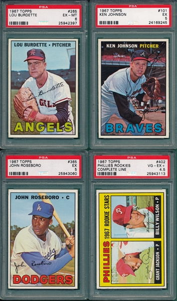 1967 Topps Lot of (10) W/ #31 Brewer PSA 7