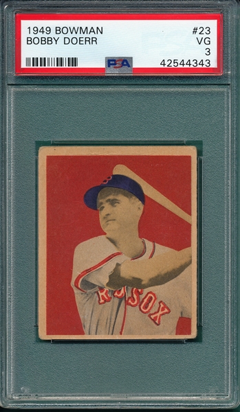 1949 Bowman #23 Bobby Doerr PSA 3
