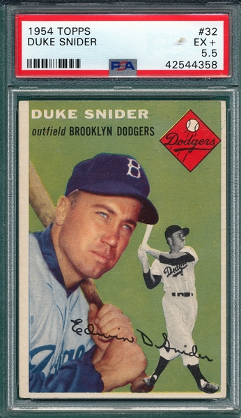 1954 Topps #32 Duke Snider PSA 5.5