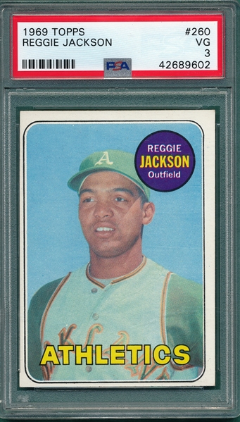 1969 Topps #260 Reggie Jackson PSA 3 *Rookie*