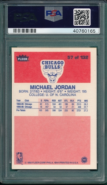 1986 Fleer #57 Michael Jordan PSA 7 *Rookie*