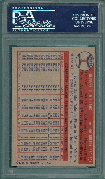 1957 Topps #1 Ted Williams PSA 5