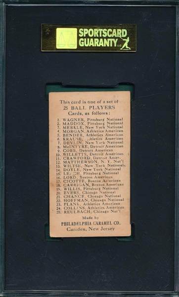 1909 E95 Maddox Philadelphia Caramels SGC 50
