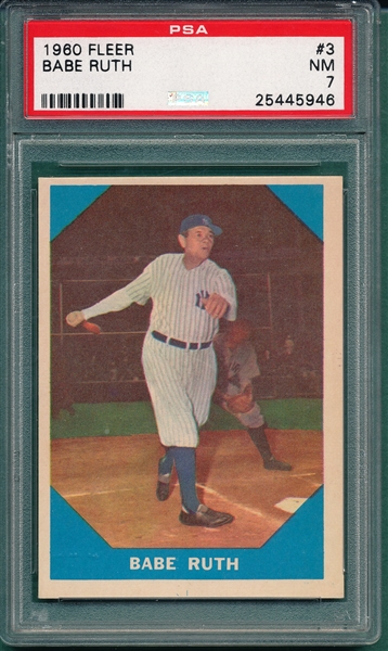 1960 Fleer Baseball Greats #3 Babe Ruth PSA 7