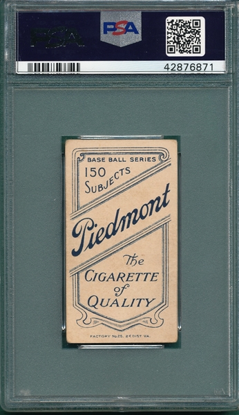 1909-1911 T206 Bradley, Portrait, Piedmont Cigarettes, PSA 2.5