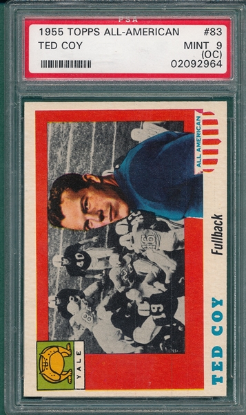 1955 Topps All American #83 Ted Coy PSA 9 (OC)
