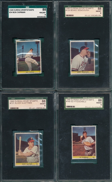 1949 Eureka Sports Stamps Lot of (28) SGC W/ Musial