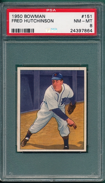 1950 Bowman #151 Fred Hutchinson PSA 8