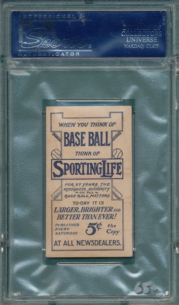 1911 M116 Thomas, Blue, Sporting Life, PSA 4