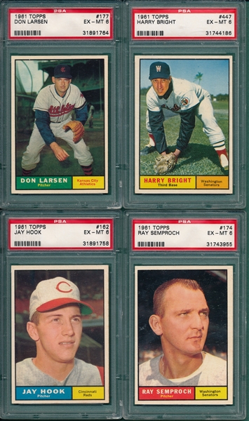1961 Topps Lot of (7) W/ #564 Cardwell PSA 
