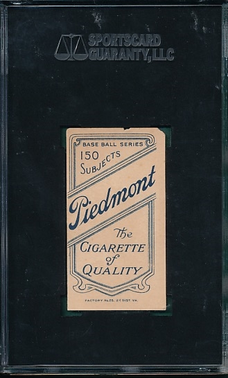 1909-1911 T206 Brown, Cubs On Shirt, Piedmont Cigarettes SCG 10