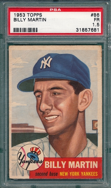 1953 Topps #86 Billy Martin PSA 1.5