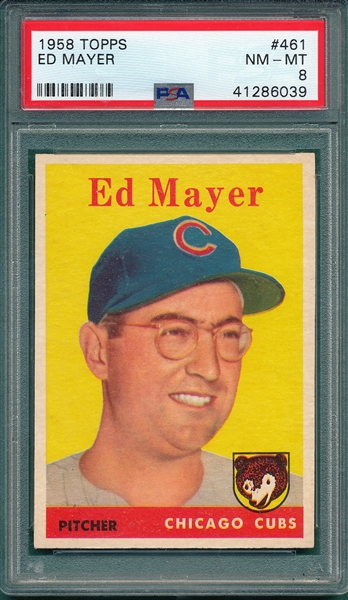 1958 Topps #461 Ed Mayer PSA 8