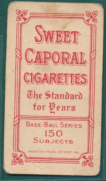 1909-1911 T206 Brown, Cubs On Shirt, Sweet Caporal Cigarettes 