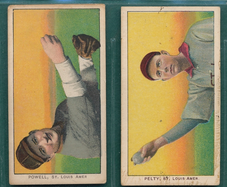 1909-1911 T206 Powell & Pelty, Lot of (2) Horizontals
