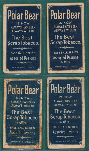 1909-1911 T206 Lot of (4) Polar Bear W/ Unglaub