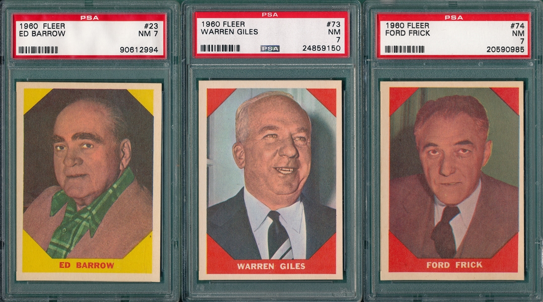 1960 Fleer Baseball Greats Lot of (5) W/ #55 Rickey PSA 7