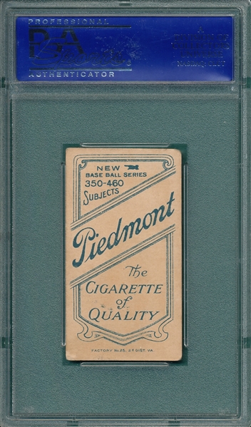 1909-1911 T206 Tinker, Bat Off, Piedmont Cigarettes PSA 4