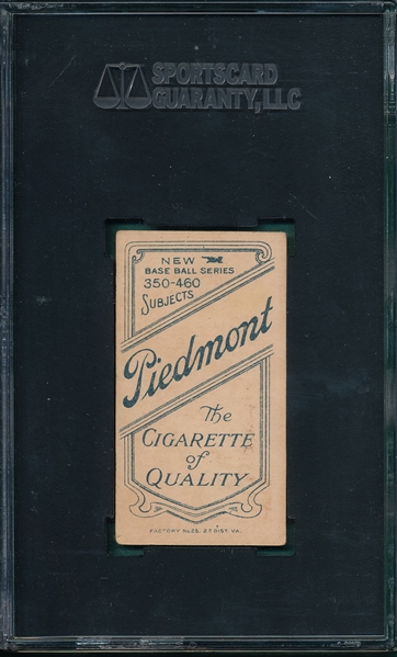 1909-1911 T206 McGraw, Portrait With Cap, Piedmont Cigarettes SGC 60