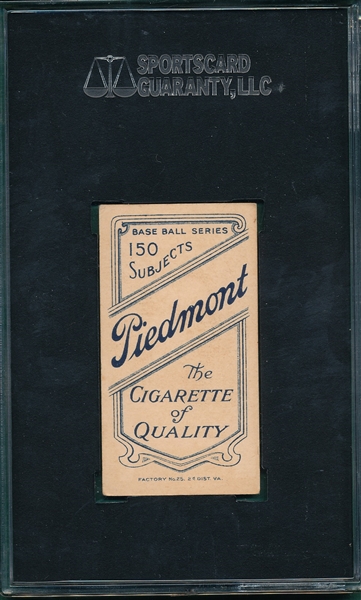 1909-1911 T206 Rucker, Portrait, Piedmont Cigarettes SGC 60