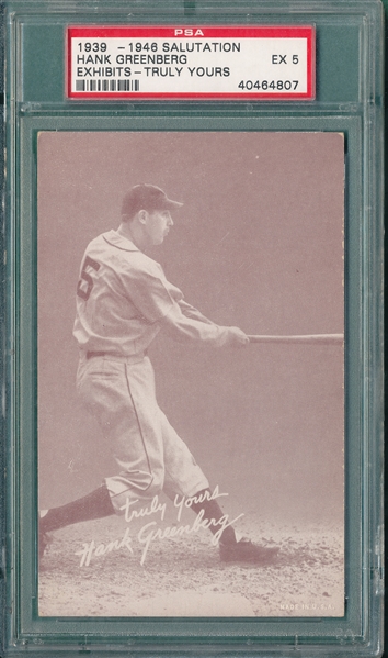 1939-46 Exhibits Hank Greenberg, Truly Yours, PSA 5