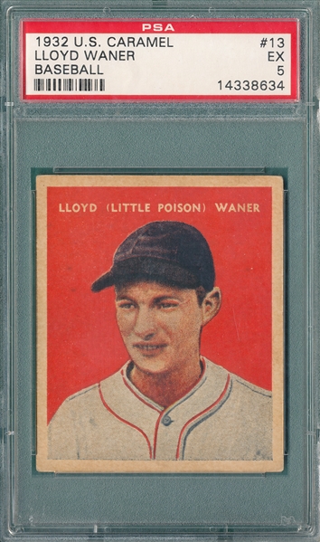 1932 R328 #13 Lloyd Waner U. S. Caramel PSA 5