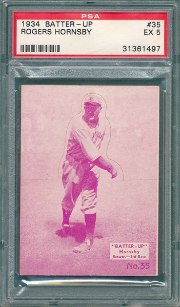 1934 R318 #35 Rogers Hornsby Batter-Up PSA 5