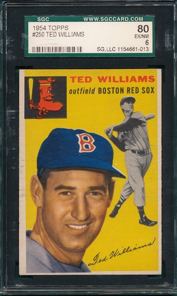1954 Topps #250 Ted Williams SGC 80