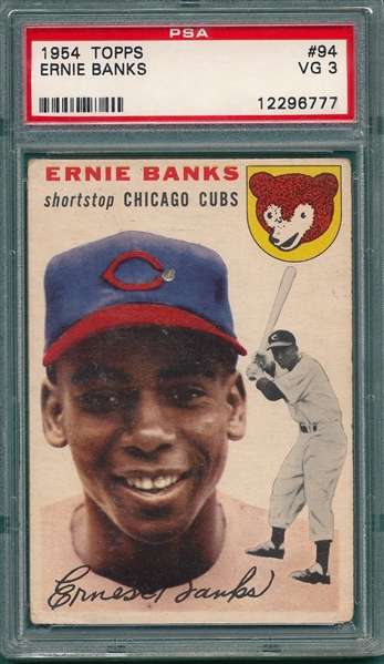 1954 Topps #94 Ernie Banks PSA 3 *Rookie*