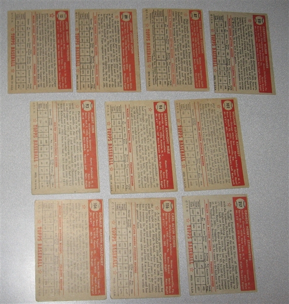 1952 Topps Lot of (22) W/ Woodling