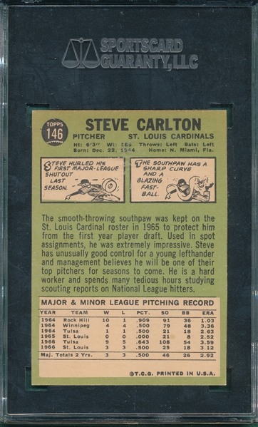 1967 Topps #146 Steve Carlton SGC 86