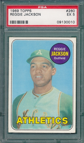 1969 Topps #260 Reggie Jackson PSA 5 *Rookie*