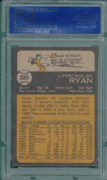 1973 Topps #220 Nolan Ryan PSA 6
