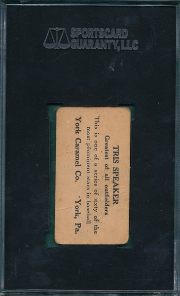 1927 E210-1 Tris Speaker York Caramels SGC 20
