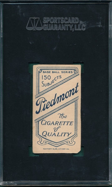 1909-1911 T206 Brown, Cubs On Shirt, Piedmont Cigarettes SCG Authentic