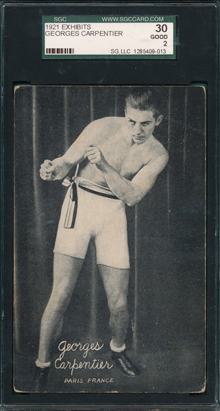 1921 Exhibits Boxing Klaus, McFarland & Carpentier, Lot of (3), SGC *PC Backs*