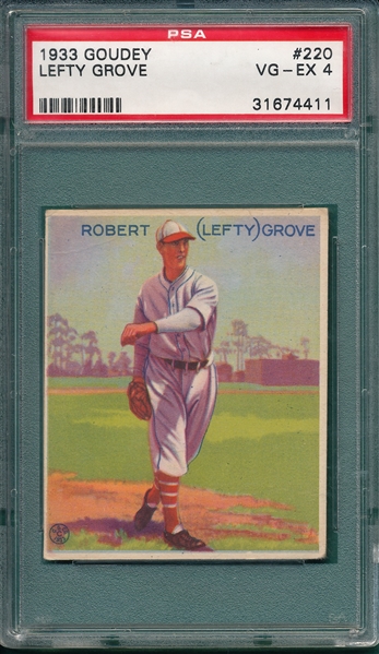 1933 Goudey #220 Lefty Grove PSA 4