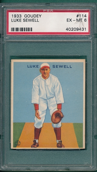 1933 Goudey #114 Luke Sewell PSA 6