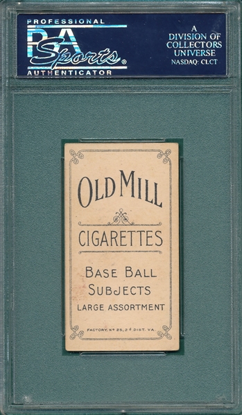 1909-1911 T206 Brown, Mordecai, Chicago On Shirt, Old Mill Cigarettes, PSA 5